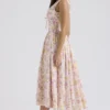 Emmelina Rosa Korsett-Sommerkleid aus Baumwolle mit Wiesenprint Emmelina Rosa Korsett-Sommerkleid aus Baumwolle mit Wiesenprint