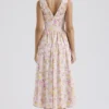 Emmelina Rosa Korsett-Sommerkleid aus Baumwolle mit Wiesenprint Emmelina Rosa Korsett-Sommerkleid aus Baumwolle mit Wiesenprint