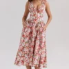 Emmelina Stretch-Baumwoll-Korsett-Sommerkleid mit Blumen- und Rosenprint Emmelina Stretch-Baumwoll-Korsett-Sommerkleid mit Blumen- und Rosenprint