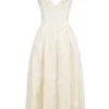 Emmelina Vintage Elfenbeinfarbenes Sommerkleid mit Blumenstickerei Emmelina Vintage Elfenbeinfarbenes Sommerkleid mit Blumenstickerei