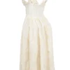 Emmelina Vintage Elfenbeinfarbenes Sommerkleid mit Blumenstickerei Emmelina Vintage Elfenbeinfarbenes Sommerkleid mit Blumenstickerei