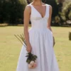 Emmelina Weißes Baumwoll-Korsetts-Sommerkleid Emmelina Weißes Baumwoll-Korsetts-Sommerkleid