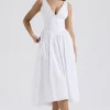 Emmelina Weißes Baumwoll-Korsetts-Sommerkleid Emmelina Weißes Baumwoll-Korsetts-Sommerkleid