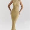 Emmie Gold Metallic Maxikleid