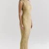Emmie Gold Metallic Maxikleid