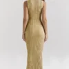 Emmie Gold Metallic Maxikleid