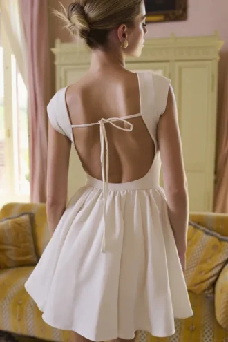 Enchant Weißes Minikleid mit offenem Rücken