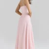Esme Maxikleid aus blassrosa Lurex-Chiffon