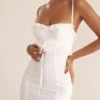 Eve Weißes Broderie-Maxikleid