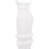 Eve Weißes Broderie-Maxikleid