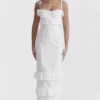 Eve Weißes Broderie-Maxikleid
