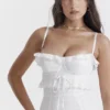 Eve Weißes Broderie-Maxikleid