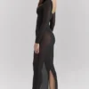 Everly Schwarzes Maxikleid aus Mesh mit Bodys Everly Schwarzes Maxikleid aus Mesh mit Bodys