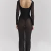 Everly Schwarzes Maxikleid aus Mesh mit Bodys Everly Schwarzes Maxikleid aus Mesh mit Bodys