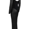 Everly Schwarzes Maxikleid aus Mesh mit Bodys Everly Schwarzes Maxikleid aus Mesh mit Bodys