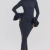 Fabienne Midnight Maxikleid mit Rüschenärmeln
