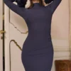 Fabienne Midnight Maxikleid mit Rüschenärmeln