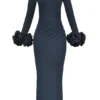 Fabienne Midnight Maxikleid mit Rüschenärmeln