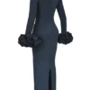 Fabienne Midnight Maxikleid mit Rüschenärmeln