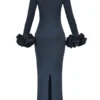 Fabienne Midnight Maxikleid mit Rüschenärmeln