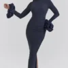 Fabienne Midnight Maxikleid mit Rüschenärmeln