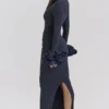 Fabienne Midnight Maxikleid mit Rüschenärmeln