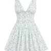 Fabrizia Weißes Korsett-Mini-Kleid mit Bluebell-Print Fabrizia Weißes Korsett-Mini-Kleid mit Bluebell-Print
