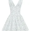 Fabrizia Weißes Korsett-Mini-Kleid mit Bluebell-Print Fabrizia Weißes Korsett-Mini-Kleid mit Bluebell-Print