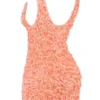 Faena Sorbet Plunge Mini-Kleid mit Blumenapplikationen Faena Sorbet Plunge Mini-Kleid mit Blumenapplikationen