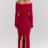 Faith Holly Roter Midirock aus Kaschmirmischung Faith Holly Roter Midirock aus Kaschmirmischung