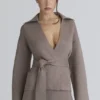Fallon Taupe Woll-Wickel-Jacke