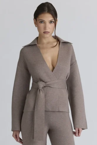 Fallon Taupe Woll-Wickel-Jacke