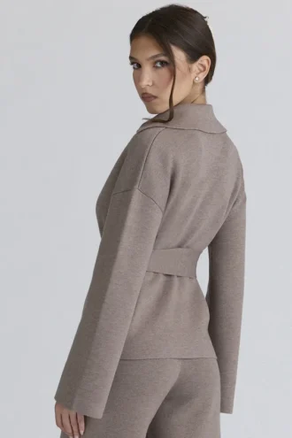 Fallon Taupe Woll-Wickel-Jacke