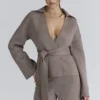 Fallon Taupe Woll-Wickel-Jacke