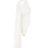 Farrah – Elfenbeinfarbener Satin-Bodys mit Wickelhals Farrah – Elfenbeinfarbener Satin-Bodys mit Wickelhals