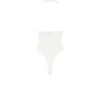 Farrah – Elfenbeinfarbener Satin-Bodys mit Wickelhals Farrah – Elfenbeinfarbener Satin-Bodys mit Wickelhals