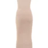 Fayette Beige Weiches, flauschiges Strick-Maxikleid Fayette Beige Weiches, flauschiges Strick-Maxikleid