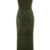 Fayette Khaki – Weiches, flauschiges Strick-Maxikleid Fayette Khaki – Weiches, flauschiges Strick-Maxikleid