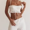 Federica Weißes Bralette-Oberteil mit Broderie Anglaise Federica Weißes Bralette-Oberteil mit Broderie Anglaise