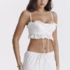 Federica Weißes Bralette-Oberteil mit Broderie Anglaise Federica Weißes Bralette-Oberteil mit Broderie Anglaise