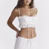 Federica Weißes Bralette-Oberteil mit Broderie Anglaise Federica Weißes Bralette-Oberteil mit Broderie Anglaise