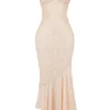 Felicia Vanille-Chiffon- und Spitzen-Abendkleid