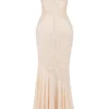 Felicia Vanille-Chiffon- und Spitzen-Abendkleid