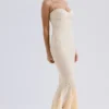 Felicia Vanille-Chiffon- und Spitzen-Abendkleid