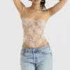 Fernanda Cremefarbenes Paisley-Spitzen-Oberteil Fernanda Cremefarbenes Paisley-Spitzen-Oberteil