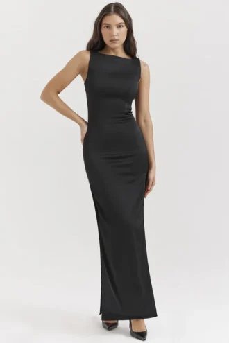 Filomena Schwarzes Maxikleid