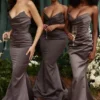 Fleur Shadow Satin-Trägerloses Abendkleid Fleur Shadow Satin-Trägerloses Abendkleid