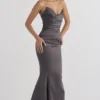 Fleur Shadow Satin-Trägerloses Abendkleid Fleur Shadow Satin-Trägerloses Abendkleid