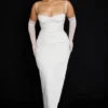 Flora Elfenbeinfarbenes Satin-Korsetts-Kleid Flora Elfenbeinfarbenes Satin-Korsetts-Kleid