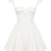Florence Weißes Baumwoll-Korsetts-Minikleid Florence Weißes Baumwoll-Korsetts-Minikleid